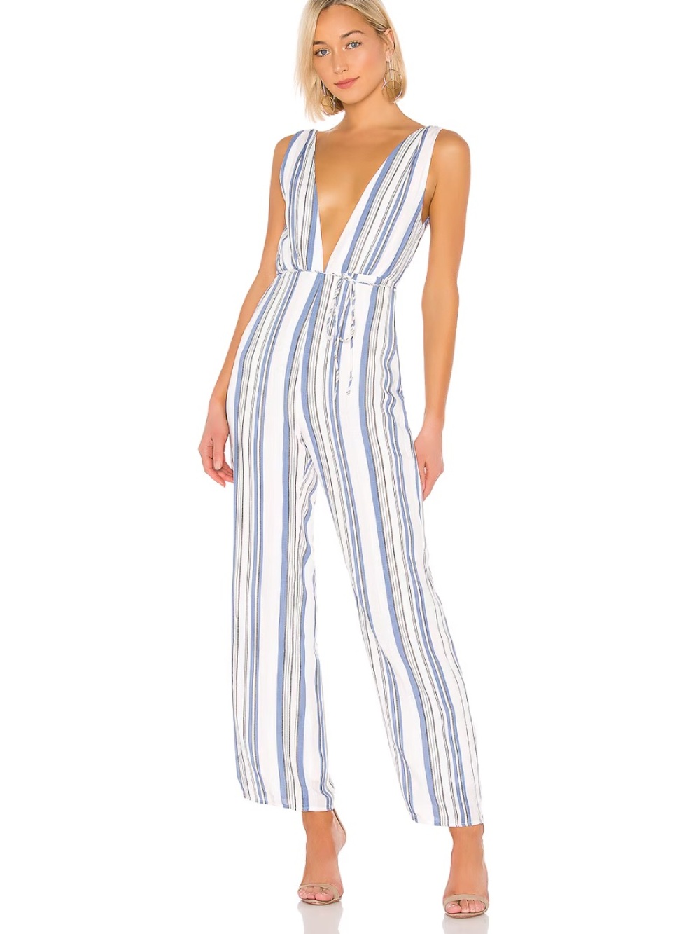 NWT Superdown Bette Deep V Jumpsuit